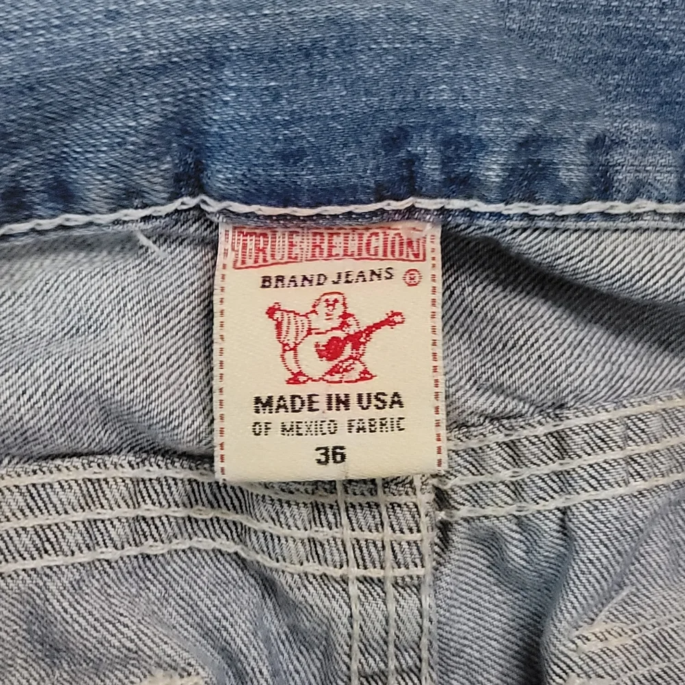 True Religion Mens Billy Light Blue Bootcut Jeans Size 36